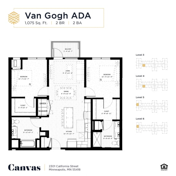 Floor Plans of Canvas Apartments in Minneapolis, MN